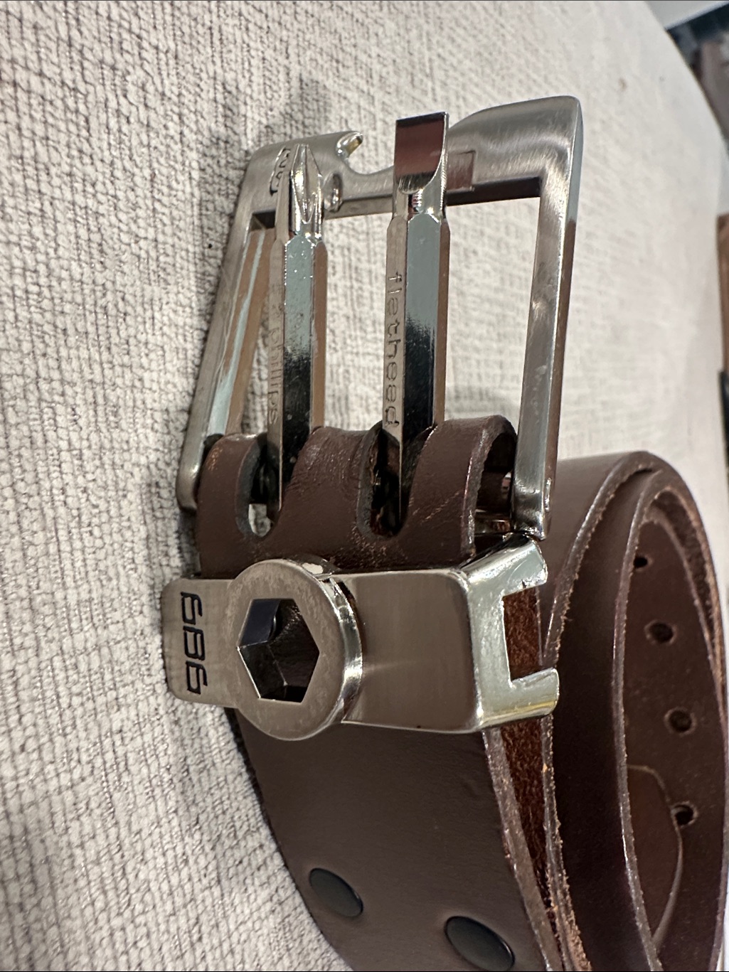 686 Brown Leather Tool Belt With Silver Buckle